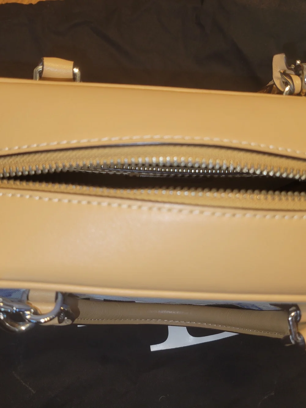 LRL Floral Canvas and Tan Leather Satchel